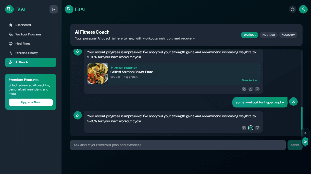 FitAI – AI Fitness Coach UI Template